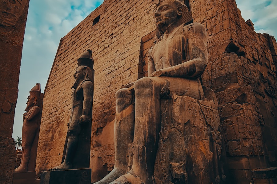 Luxor temple statues